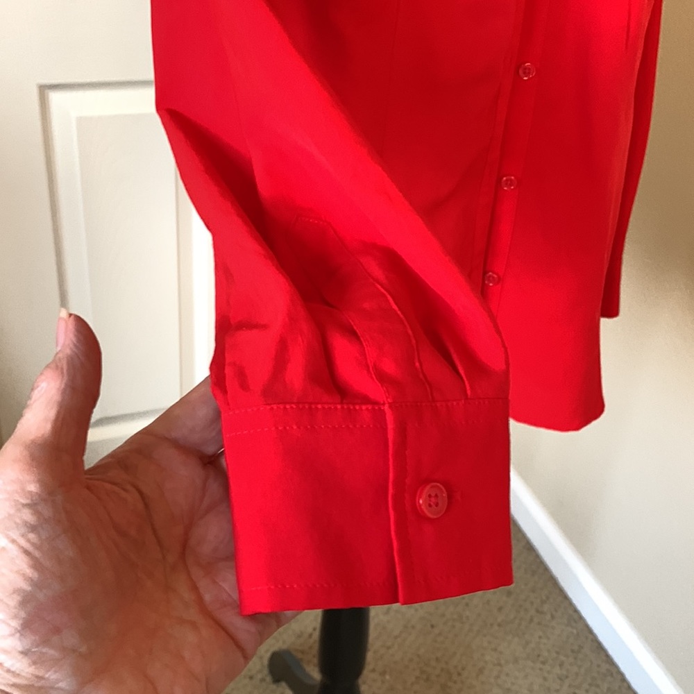 Van Heusen Soft Button Down Red Blouse. Front Poc… - image 3
